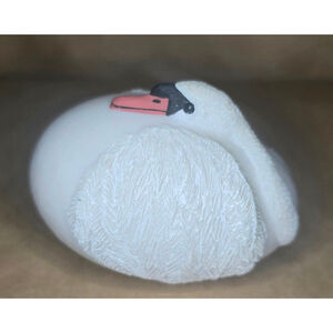 Vintage White Swan Figurine • RestingCurled Pose • Resin? Cottage Decor • 3.5”